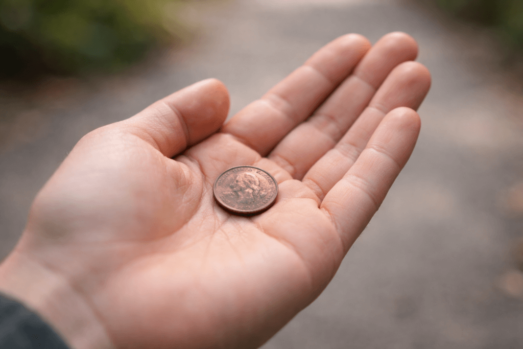 finding pennies in random places
