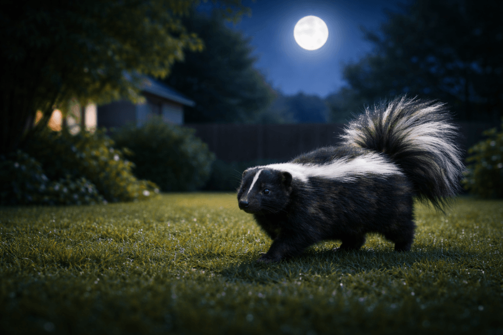seeing a skunk at night meaning